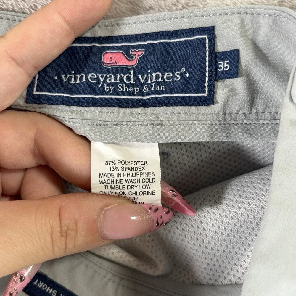 Vineyard Vines Bleeker Shorts Mens 35 Gray Performance Stretch Golf Chino